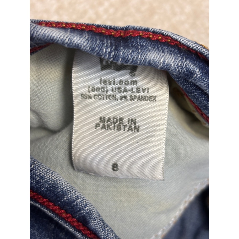 Levis 512 Perfectly Slimming Capri Jeans Womens 8 Medium Wash Denim Cropped - Picture 9 of 10